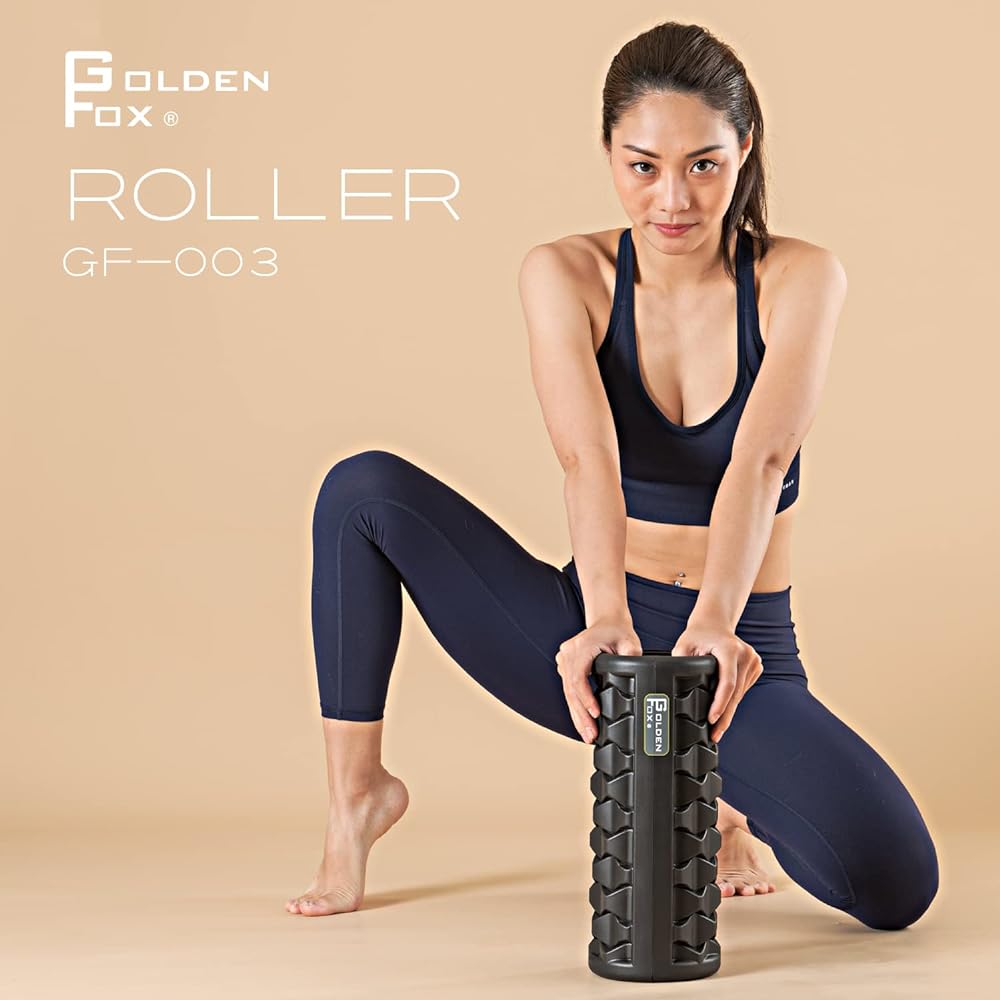 GOLDEN FOX Fascia Roller Hard Foam Roller Myofascial Release Deep Massage Relaxation After Exercise Injury Prevention During Exercise (Dark Gray)