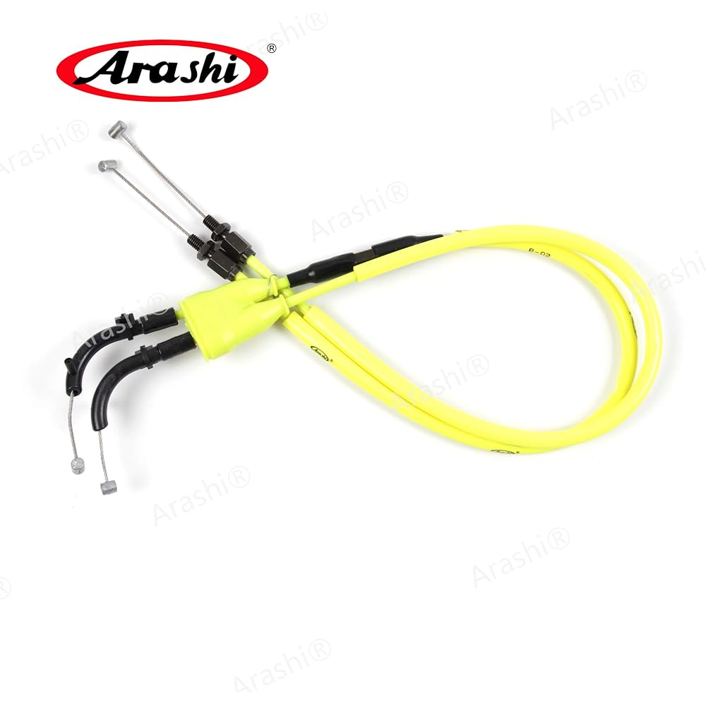 Arashi Throttle Cable and Clutch Cable Compatible with Yamaha YZFR1 YZF-R1 YZF R1 2004 2005 2006 Motorcycle Replacement Accessories Yellow