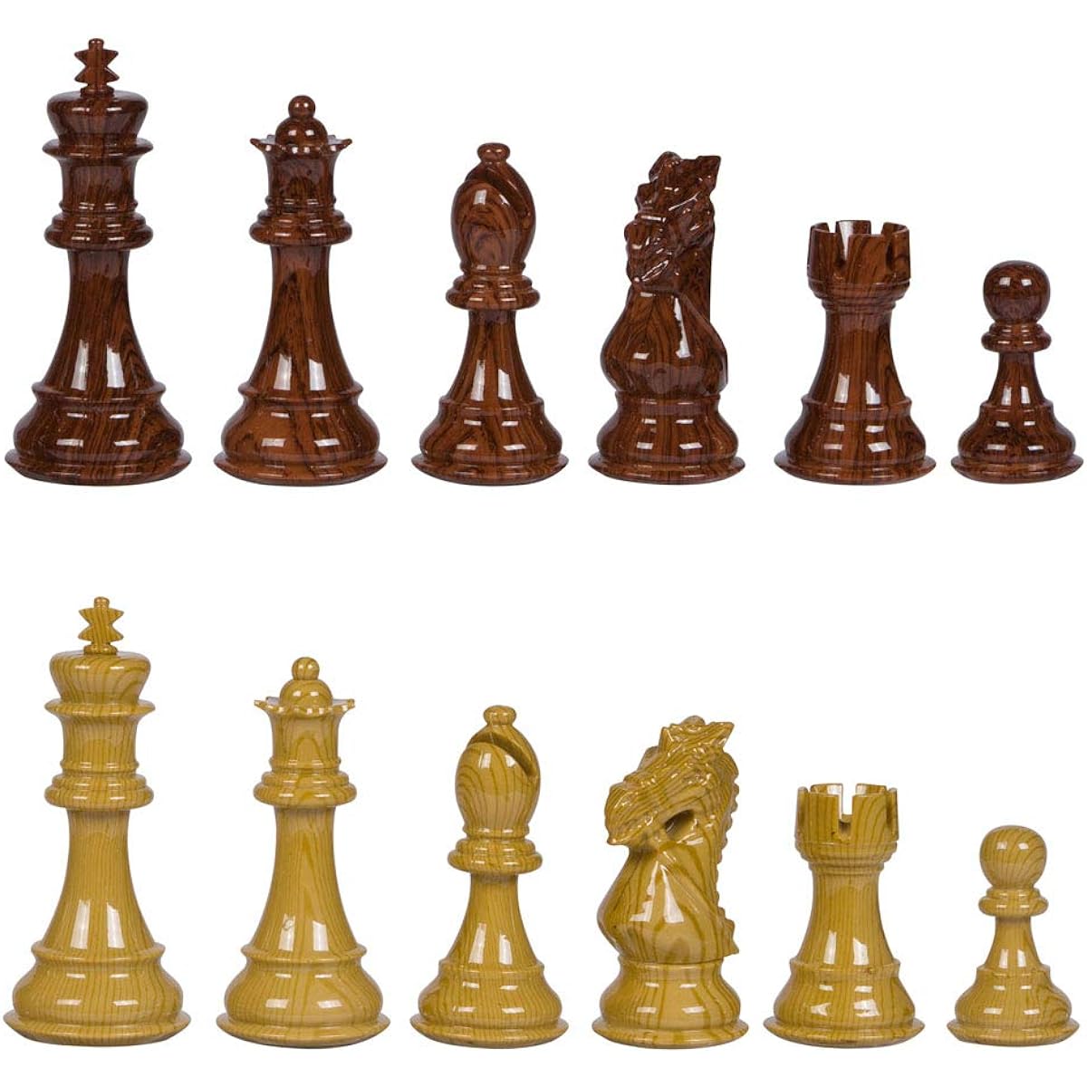 Ravilla High Polymer Weighted Chess Pieces 3.75" King and Extra Queen Pieces Only No Board