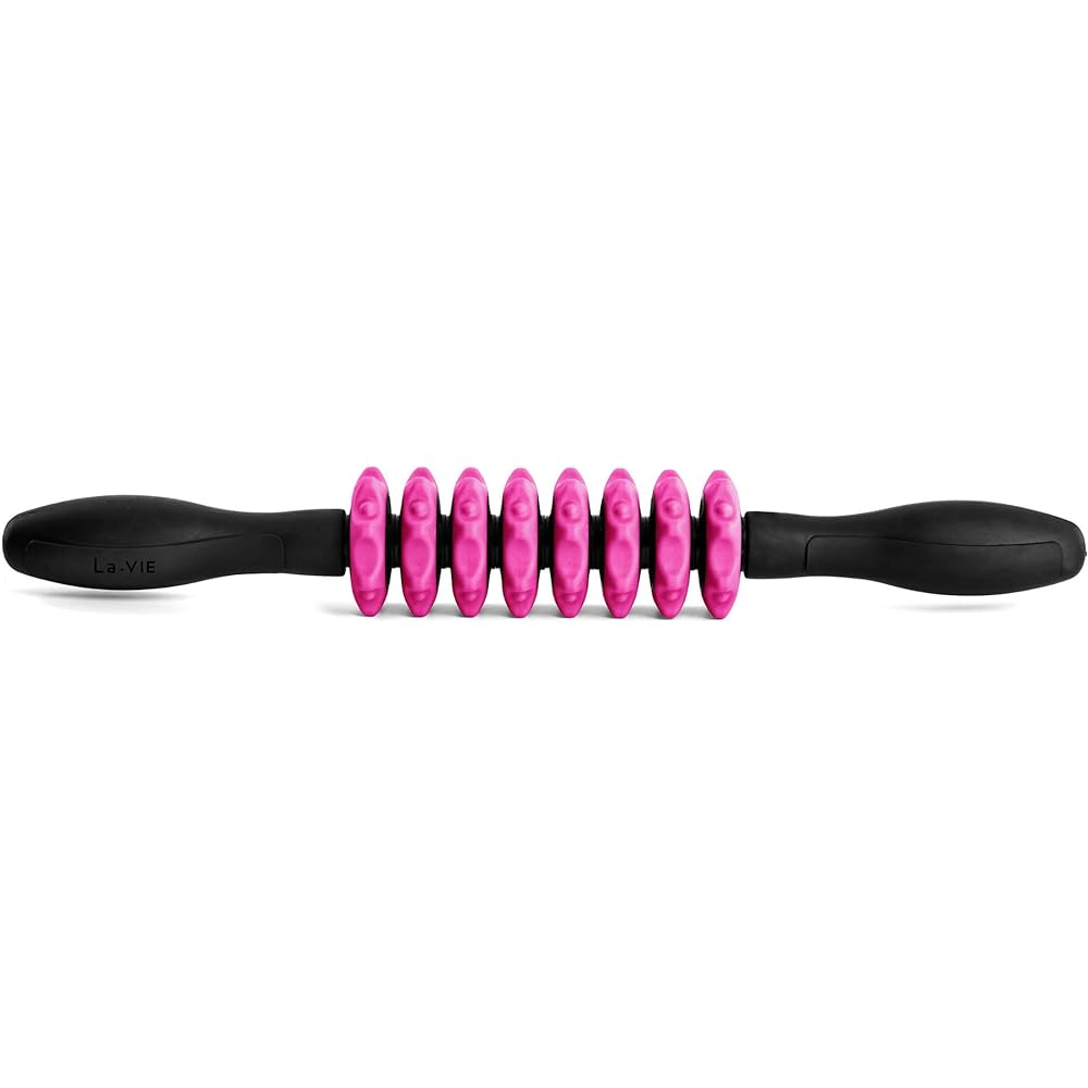 La-VIE Fascia Roller Green 3B-4754 Black x Pink & Katao Stretch Ball Massage Ball [Set Purchase]