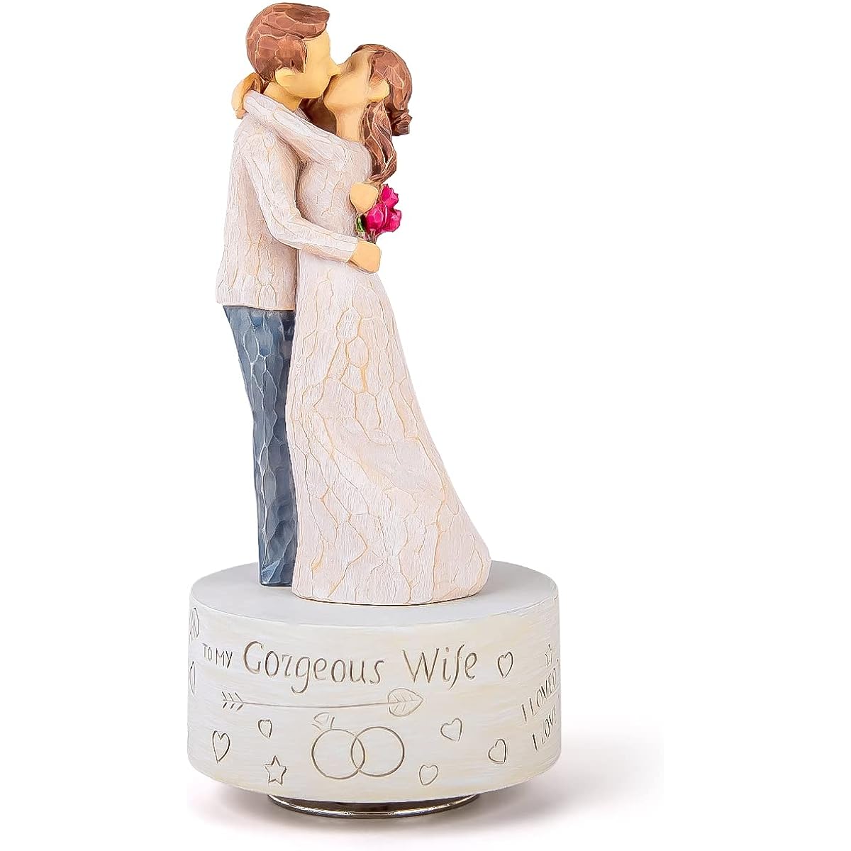 AIDLNS Gift for Wife Music Box Figurine Sculpture Hand Painted Collectible Figure Music Gift Gift for Wife Birthday Anniversary Christmas Mother's Day Gift Play Can't Help Falling in Love