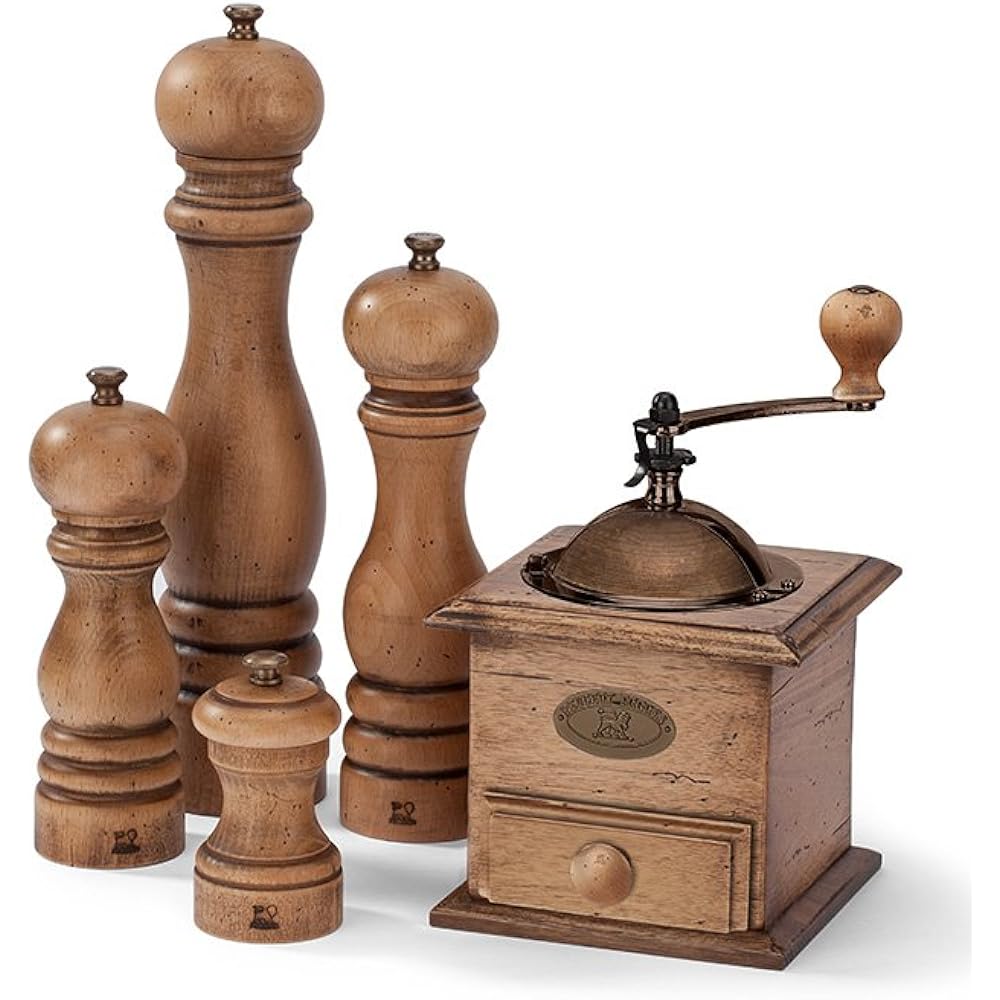 PEUGEOT Mill Pepper Mill Wooden Coarseness Adjustment Capacity 23g/18cm Manual Made in France Paris Antique 30957