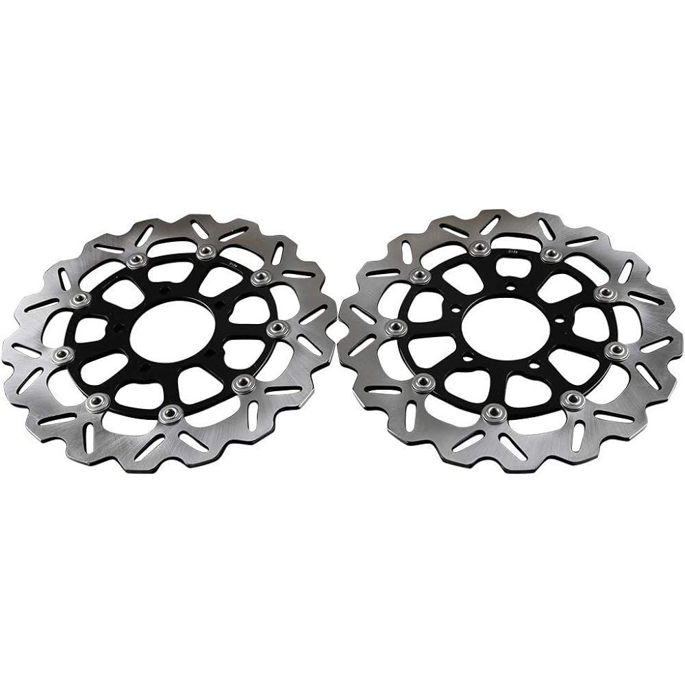 GZYF Motorcycle Brake Rotor Parts Front Brake Disc Rotor Stainless Steel Black Kawasaki ZX6R NINJA 636 2013-2016 / Z800 2013-2017 / Z1000 2014-2015 1 Pair