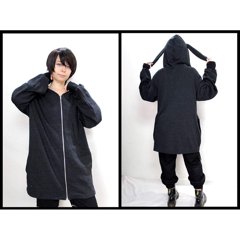 [ROSEATE] Rabbit Ears with Earrings † Soft Zip Parka Roseate Thin Long Length Made in Japan Men's Women's Rabbit