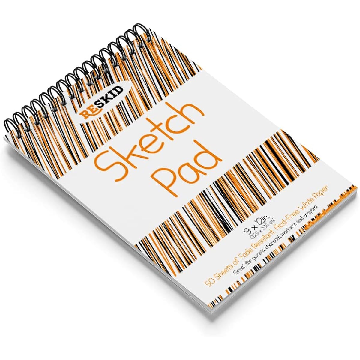 Reskid Sketch Pads (9 x 12 Inch) - 2 Pack of 50 Sheets - Drawing Paper for Kids, Drawing and Coloring Pads, Art Supplies for Kids