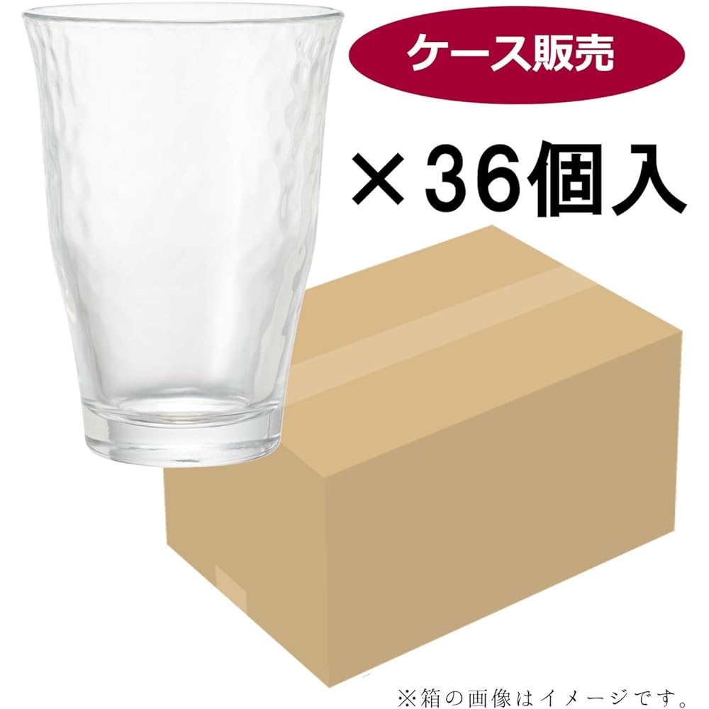 Toyo Sasaki Glass Tumbler 12 Colorful Life 370ml Made in Japan Dishwasher Safe 36 Set (Sold in Case) P-56104HS