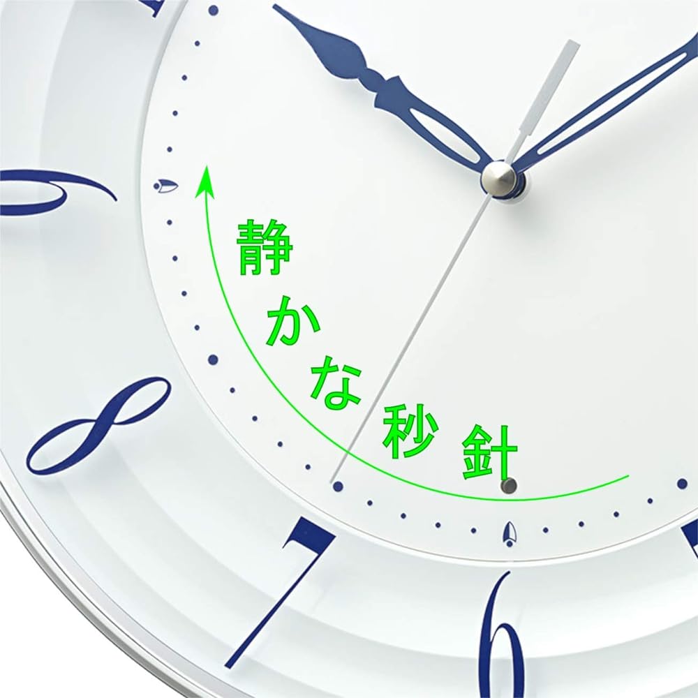 RHYTHM Citizen Wall Clock Radio Clock Continuous Second Hand Interior Blue Φ28x4.8cm CITIZEN 8MY556-004