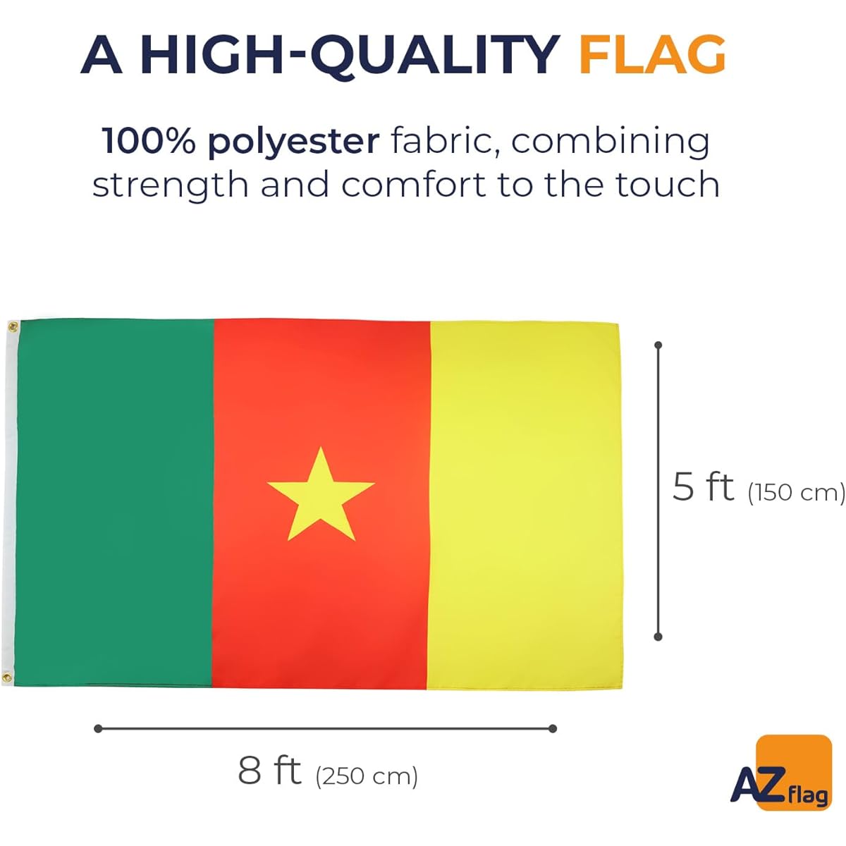 AZ FLAG Cameroon Flag 5ft x 8ft Large Cameroon Flag 150x250cm Banner 5x8ft