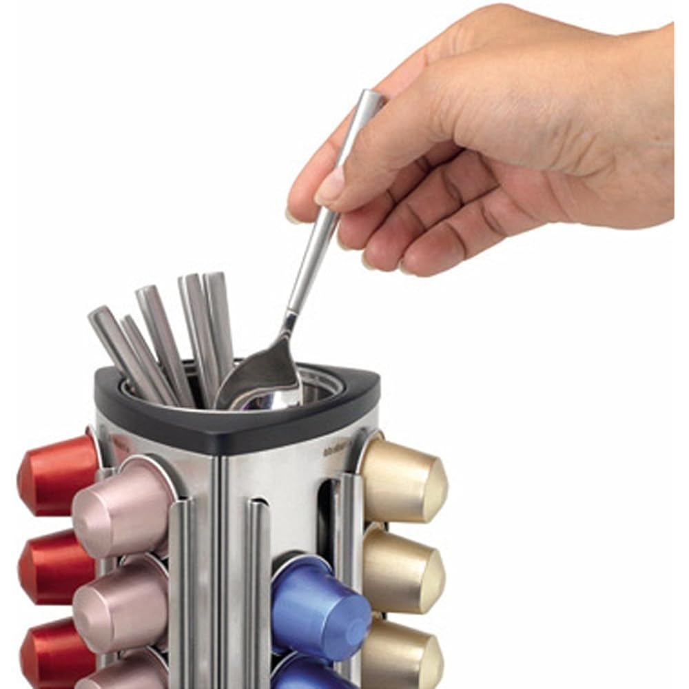 Brabantia Coffee Capsule Holder Dispenser Width 11.4 x Depth 11.4 x Height 19.7cm Dishwasher Safe Tower Stand 418709