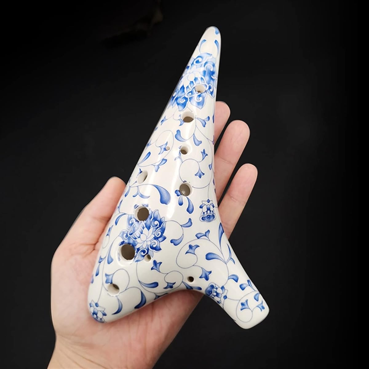 12 Holes Alto C Key Professional Playing 12 AC Chinese Style Blue and White Ceramic Ocarina Musical Instrument Ocarina Instrument (1)