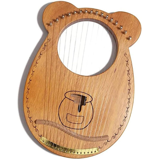 WowZza Harp 16 String Lyre Harp with Tuning Wrench Mini Portable Harp for Beginners and Adults