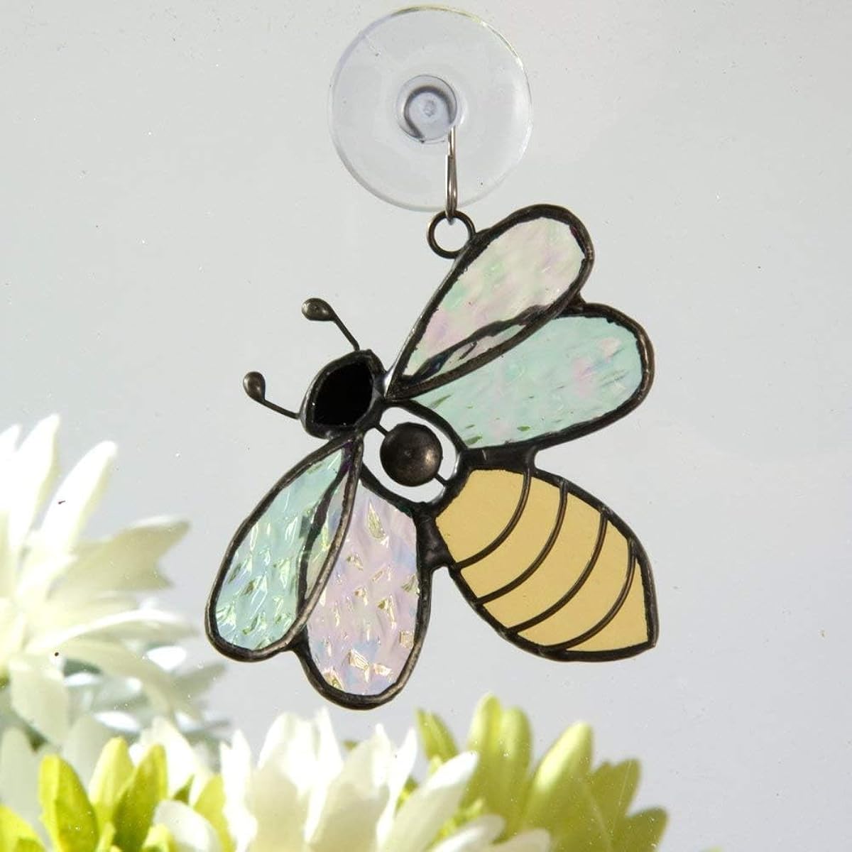 J Devlin Stained Glass Bee Window Suncatcher Ornament ORN 175