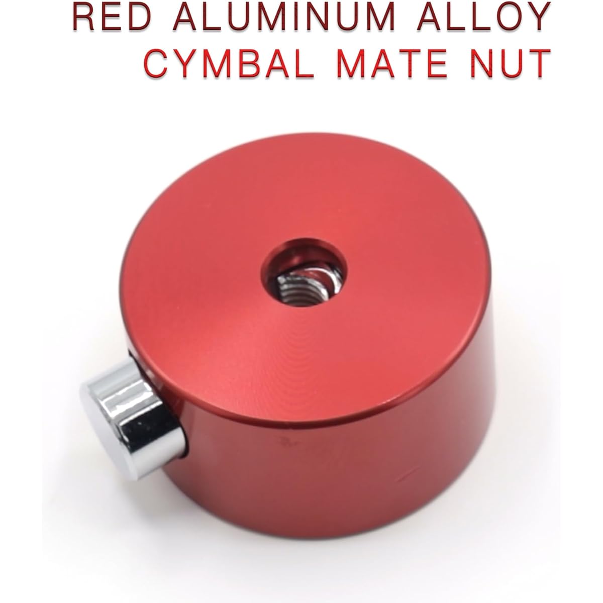 CashBeat Red Aluminum Alloy Cymbal Mate Nut - Quick Release Cymbal Lock Nut Universal Compatible with 8mm Thread Cymbal Stands - Essential Jazz Drum Parts Accessories Single Pack