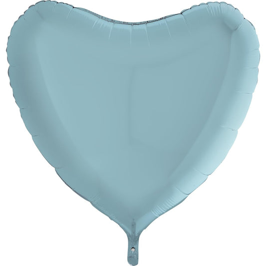 40cm Pastel Blue Heart Shape Balloon - Party - Foil Balloon