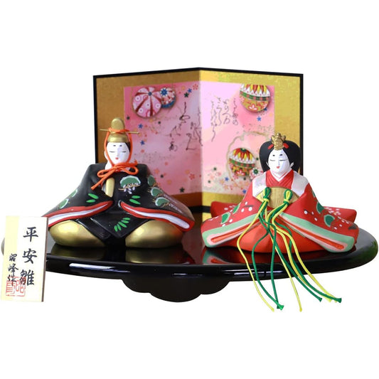 arge), Hina dolls, Hinamatsuri, prince and princess decoration, interior decoration, lucky charm, ornament, pottery, flat decoration, Hinamatsuri decoration, with folding screen, popular, Hina decoration, first festival, cute, Hina doll, Hina doll, small