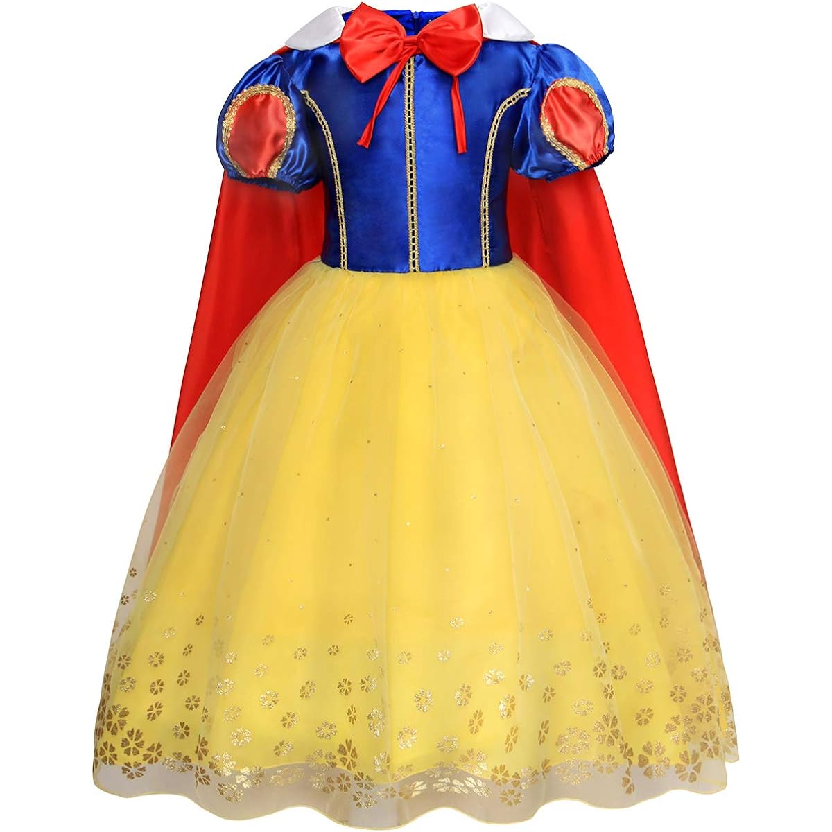 HenzWorld Little Girls Dress Princess Costume Cape Halloween Birthday Party Long Tutu Patchwork Cosplay Clothes Bowtie Cosplay Clothes for Kids Children Age 3-4