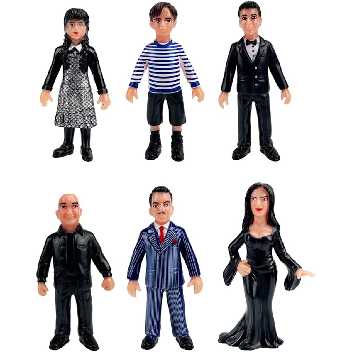 MC TTL 6pcs Wednesday Adams Cake Topper PVC Wednesday Adams Toy Mini Figure Toy Dessert Table Decoration Home Office Collectibles Decor Ornaments Kids Gifts