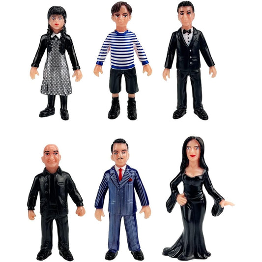 MC TTL 6pcs Wednesday Adams Cake Topper PVC Wednesday Adams Toy Mini Figure Toy Dessert Table Decoration Home Office Collectibles Decor Ornaments Kids Gifts