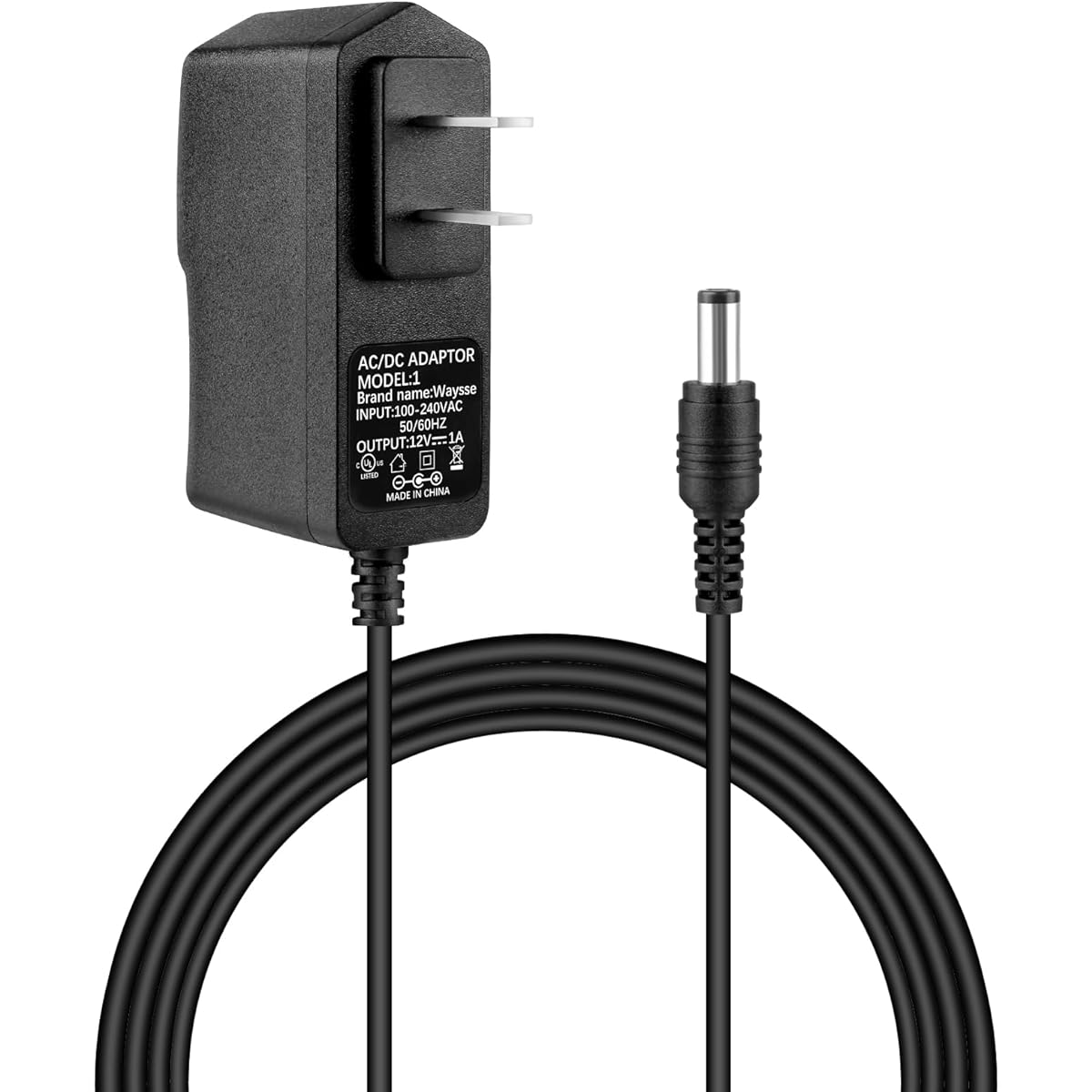 Waysse 12V 1A Power Adapter 1000mA 12W AC/DC Adapter 12W AC Switching Adapter Slim Design DC 12V Charger for CCTV Camera LED Strip Light Router Speaker Home Appliance Scanner