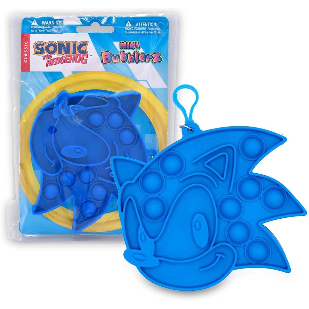 Sonic The Hedgehog Mini Bubblerz Fidget Bubble Popper Backpack Hanger (Tails, Knuckles, Amy Rose)