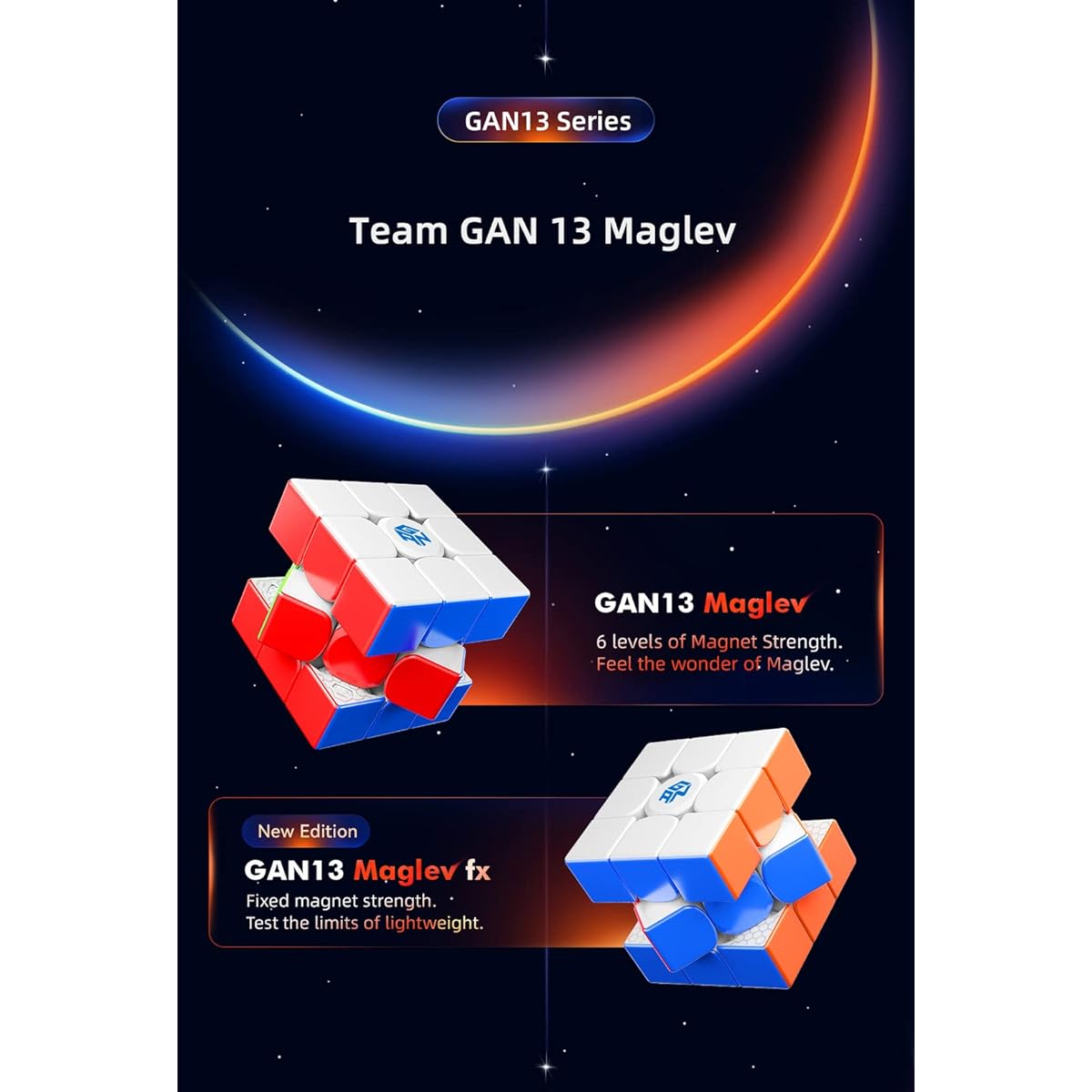CuberShop GAN 13 MagLev Fx Matte GAN 13 M Fx 2023 Flagship 3x3 Magnetic Speed Cube Stickerless GAN 3x3 Speed Cube (GAN13 MagLev fx Speed Cube, Matte Surface & Primary Interior)