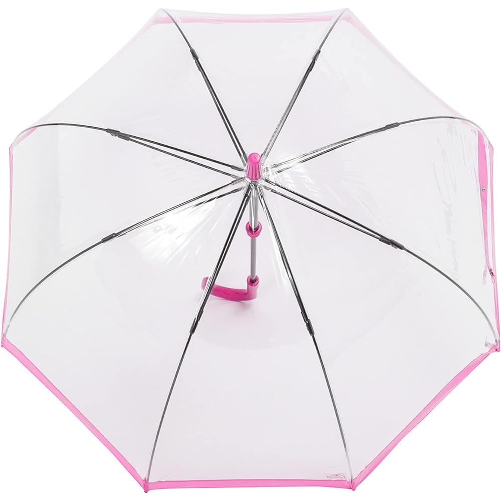 [Fulton] MOONBAT Bierdcage Birdcage Umbrella, Long Umbrella, Transparent Umbrella, Women's Gift, Present 21-152-52951-00-32-65 Rose Pink/One Point Logo Rib Length: Approx. 65cm