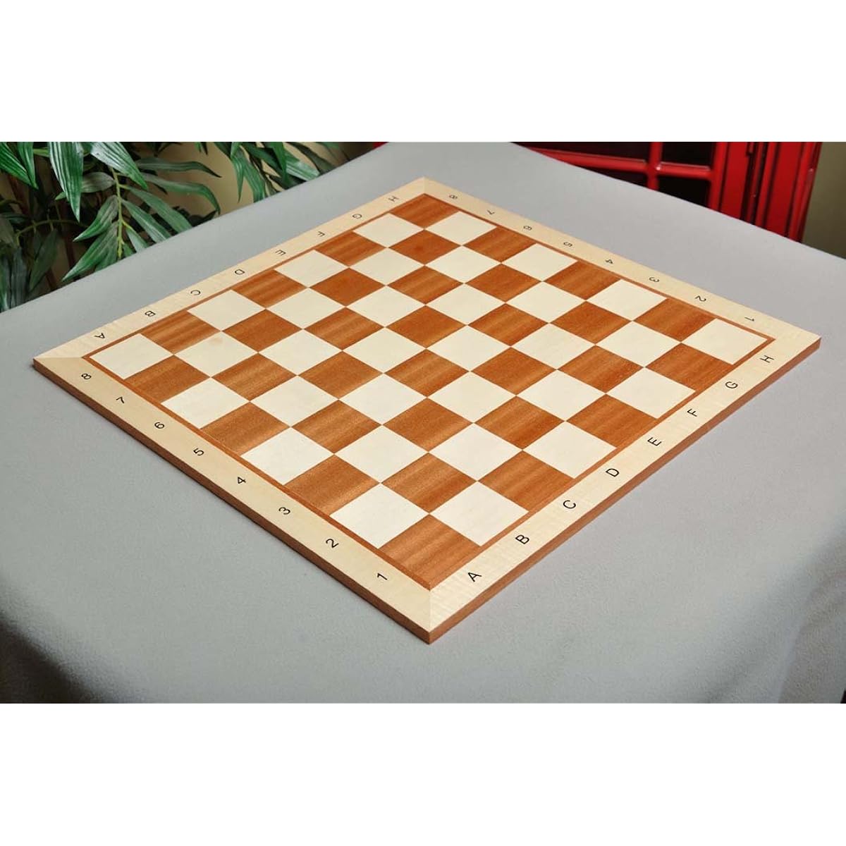 Maple & Mahogany Wooden Chess Board - 2.5" With Notation by The House of Staunton