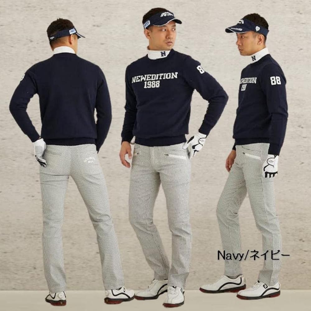 [NewEdition GOLF] Golf Sweater Men's Golf Wear Men's Logo Golf Tops Crew Neck Stretch Men's NEG-517