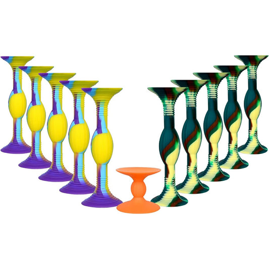HugOutdoor 10 Pcs Colored Suction Cup Darts (4.3 Inch Large Size) Silicone Suction Cup Soft Darts Sticky Toys for Kids Indoor and Outdoor Sports Throwing Game