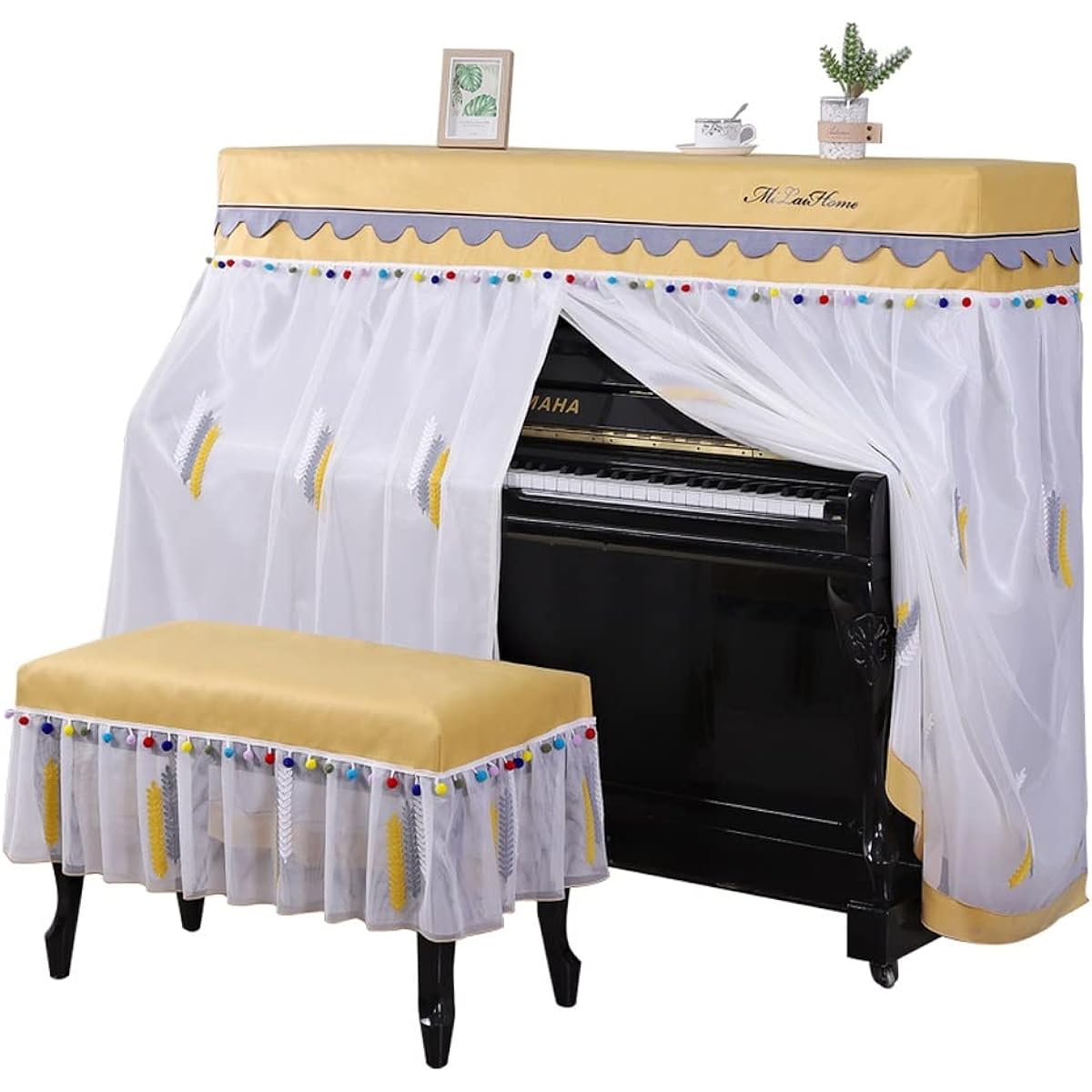 Full Piano Cover, Home Upright Piano Dust Protection Cover European Style Piano Stool Cover Instrument Accessories Universal Fit Most Piano Sizes (Size : Stool Cover 78*38cm)