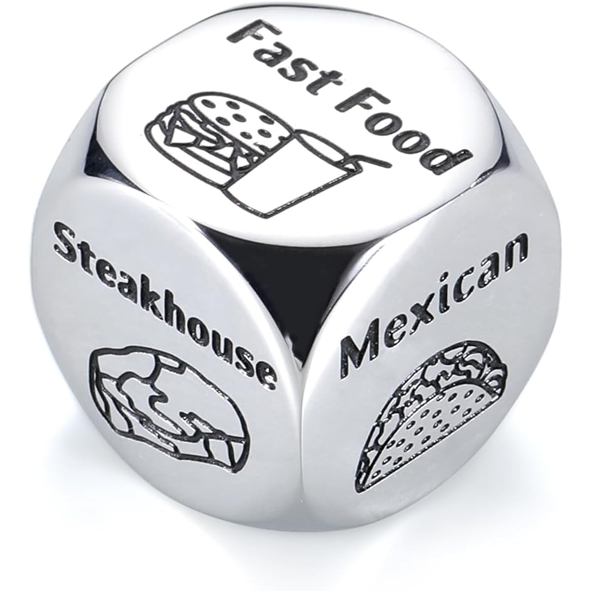 Valentine's Day Date Night Gifts for Couples Food Decision Dice Decisive Dice 11th Anniversary Steel Gifts for Women Men Husband Wife Boyfriend Girlfriend Birthday Christmas Gifts for Friends Coworkers