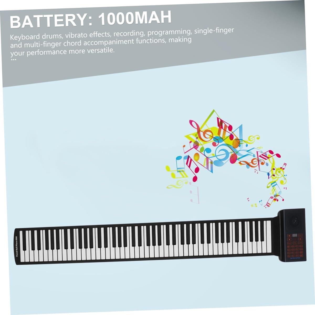 Vaguelly 88 Roll Piano Silicon Piano Keyboard Soft Keyboard Piano Kids Keyboard Piano Childs Piano Silicon Keyboard Piano Child Silica Gel Portable Piano Mat