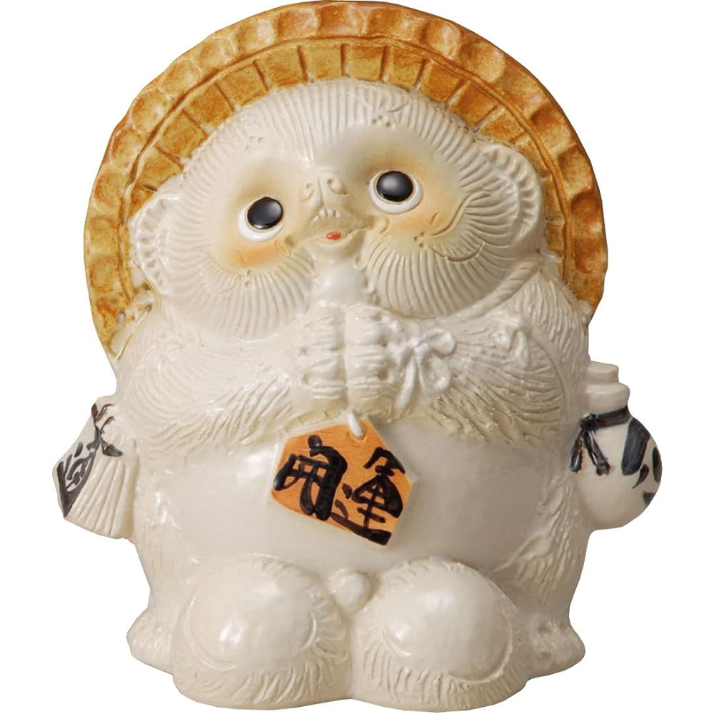 Shigaraki ware figurine Feng Shui request raccoon (yellow) Width 21x Depth 15.5x Height 22.5cm 559-01
