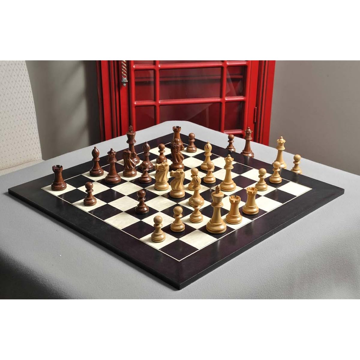 The House of Staunton - Wild Knight Chess Set - Pieces on Row - 4.4" King - Golden Rosewood