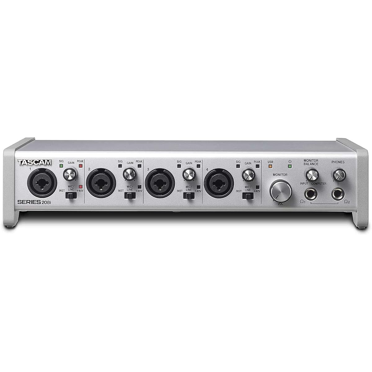 TASCAM SERIES 208i 20IN/8OUT 24bit/192kHz High Resolution USB Audio/MIDI Interface Youtube Music Production Live Streaming DTM