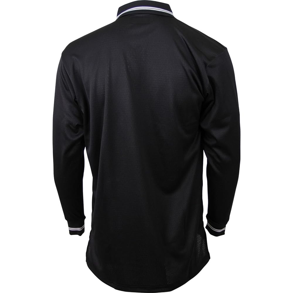 ZETT Baseball Umpire Boys League Official Long Sleeve Umpire Polo Shirt Black (1900) BPU51BL