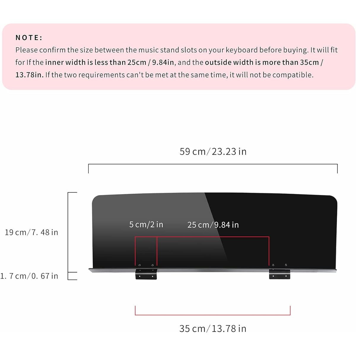 ATNEDCVH Keyboard Music Stand Music Stand Compatible with Casio Roland Yamaha P35 P45 P48 P49 P105 P115 P121 P125 P128 KB PSR YPT EW NP KBP DGX Series Digital Piano (Glossy Black)