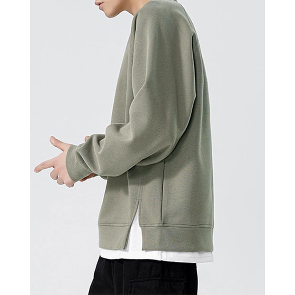 [foveitaa] Sweatshirt, Men's, Autumn Clothing, Large Size, Loose, Layered Style, T-Shirt, Long Sleeve, Cool, Hoodie, Loose, Silhouette, Pullover Top, Simple, Stylish, Casual, Stylish, Spring/Autumn Clothes