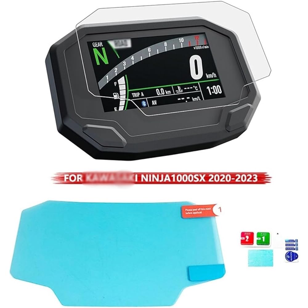 Fits for Kawasaki Ninja1000SX 2020 2021 2022 2023 Cluster Scratch Screen Protective Film Dashboard Screen Protector Instrument (Color : Two sets)