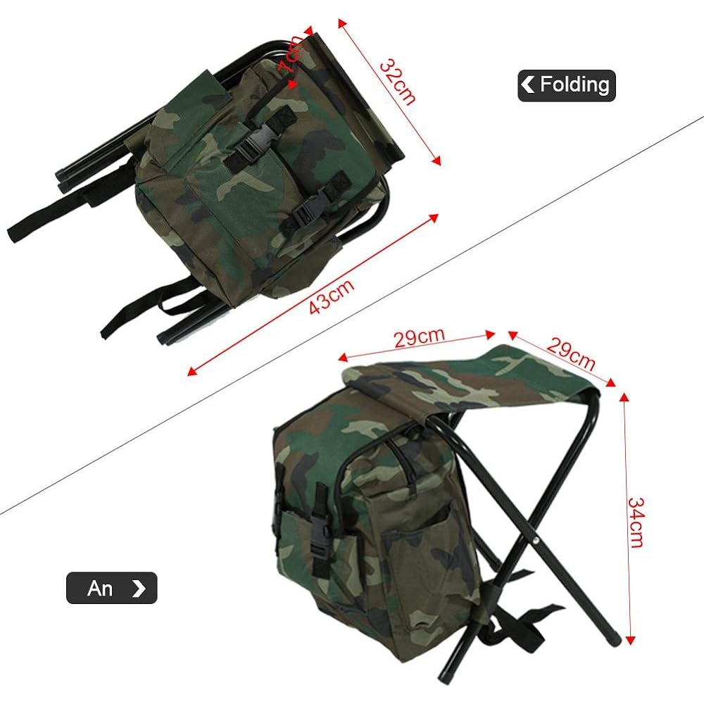 Fishing Chair Folding Chair Bag Stool Backpack Lightweight Outdoor/Camping/Fishing Stool with Storage Bag Fishing Seat