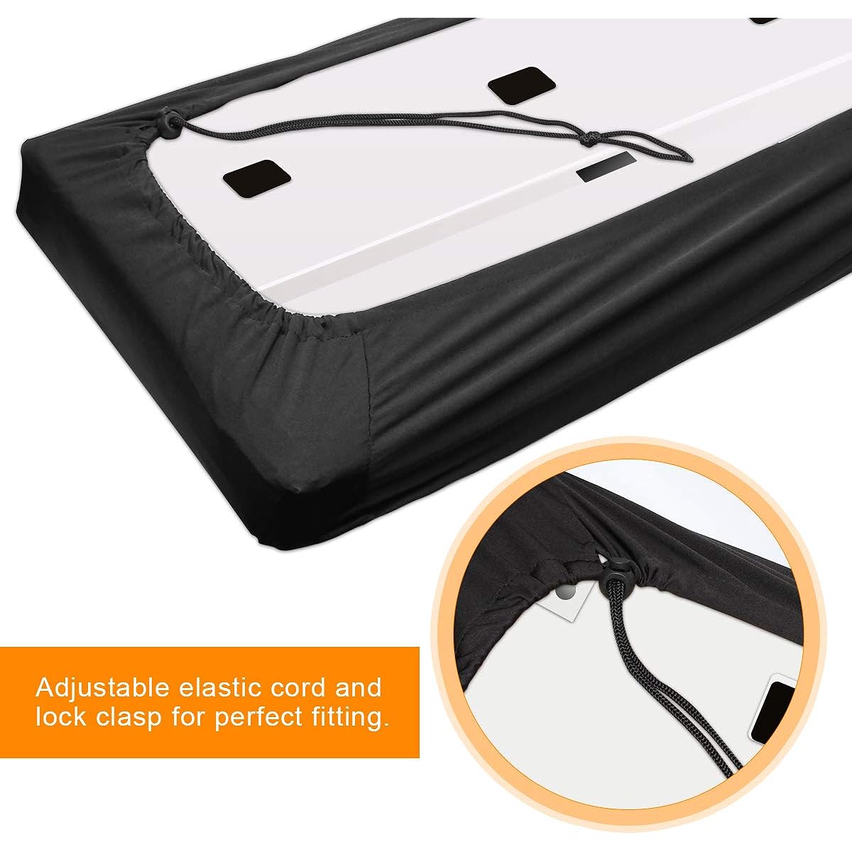 Piano Keyboard Dust Cover for 61/76/88 Keys - Electric/Digital Piano Stretchable Protective Keyboard Cover with Elastic Cord Lock Clasp Machine Washable (61-76 Keys)