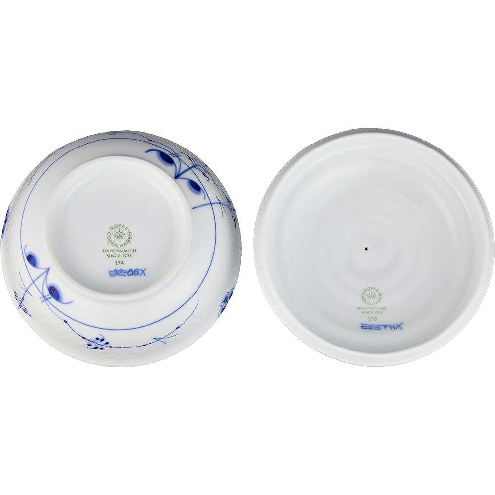 [Regular Imported Product] Royal Copenhagen Blue Palmette Bowl with Lid, Wedding Gift, Diameter Approx. 11.5cm, Present 1017414