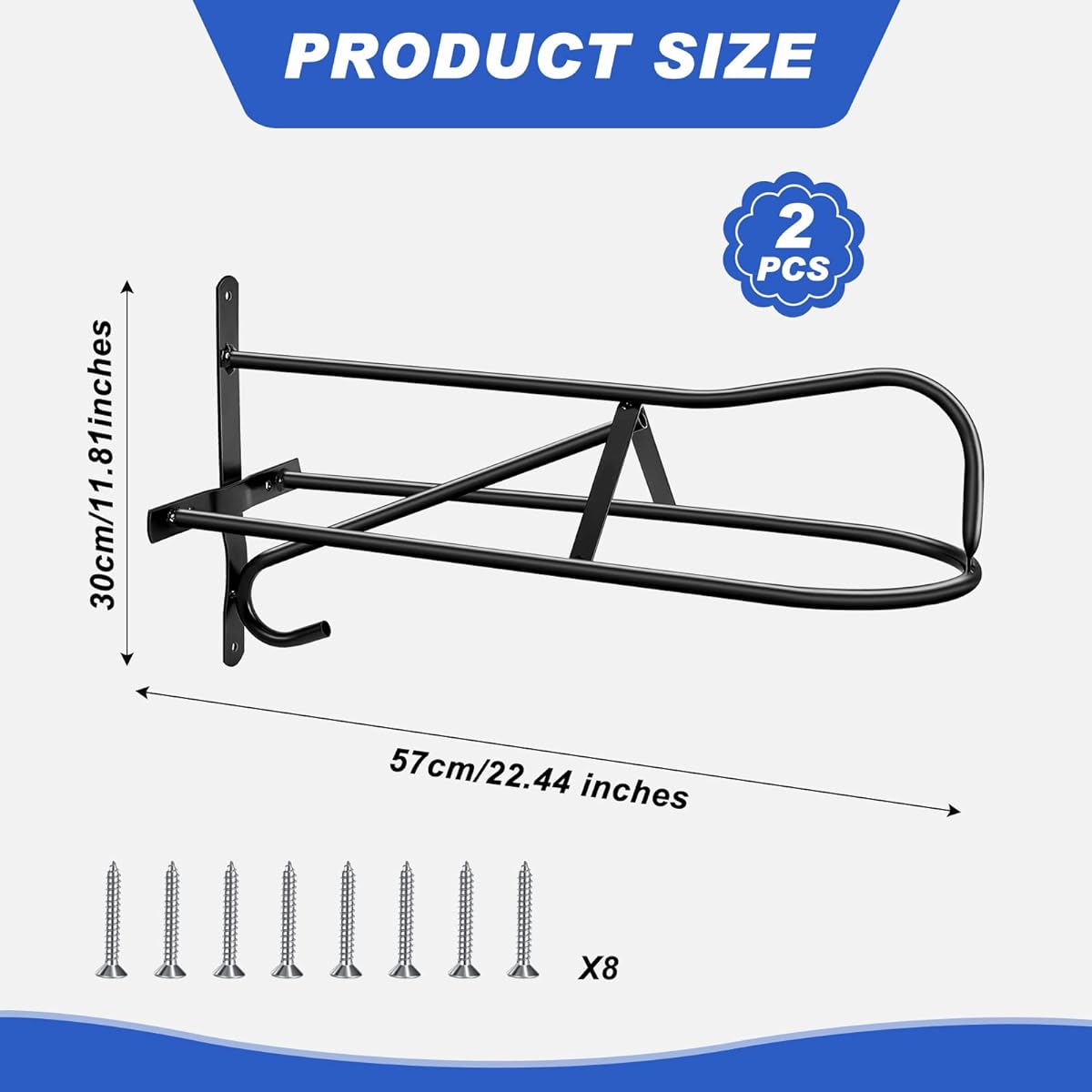Buryeah Saddle Rack Saddle Stand Wall Mounted Saddle Rack Stand for Western Saddles Black with Mounting Screws Set of 2