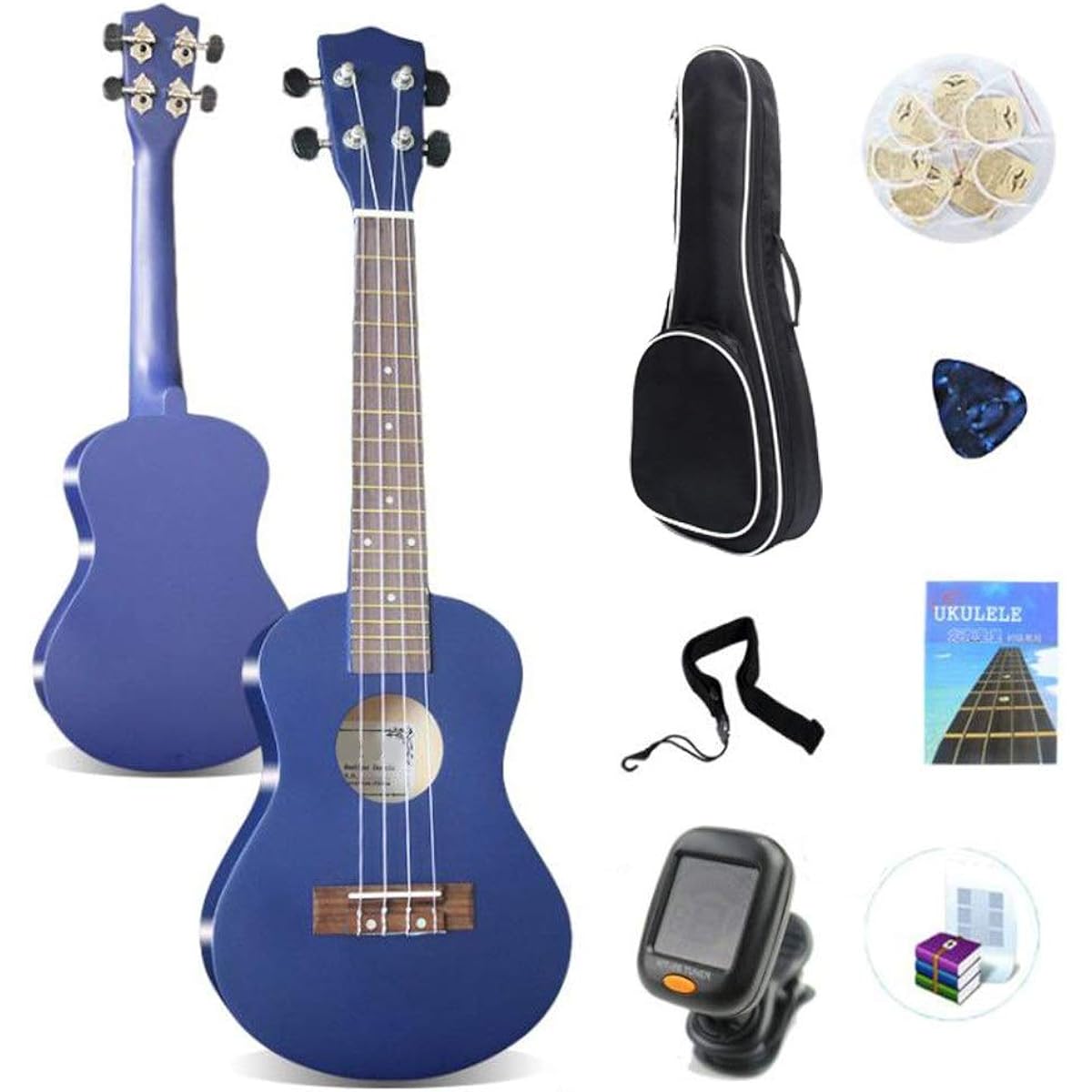 Ukulele 23 Inch Concert Ukulele Uke Hawaii Kids Guitar Gig Bag Pickup Tuner and 1 Extra String for Children Students Beginners with Ukulele Bag (Color: Dark Blue, Size: 23 inches)