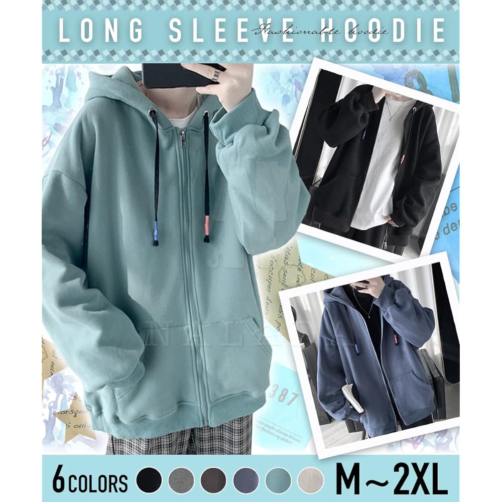[NALADA] [This one piece is perfect for spring fashion] Hoodie Men's Long Sleeve Casual Sweatshirt Outer Sweatshirt