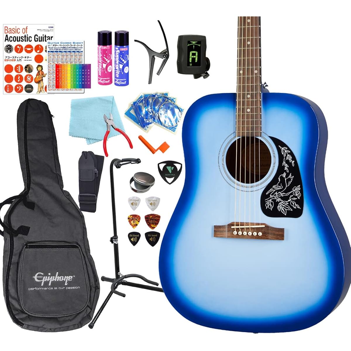 Epiphone Acoustic Guitar Starling, Beginner's High Grade 18-Piece Set, SLB [98765]
