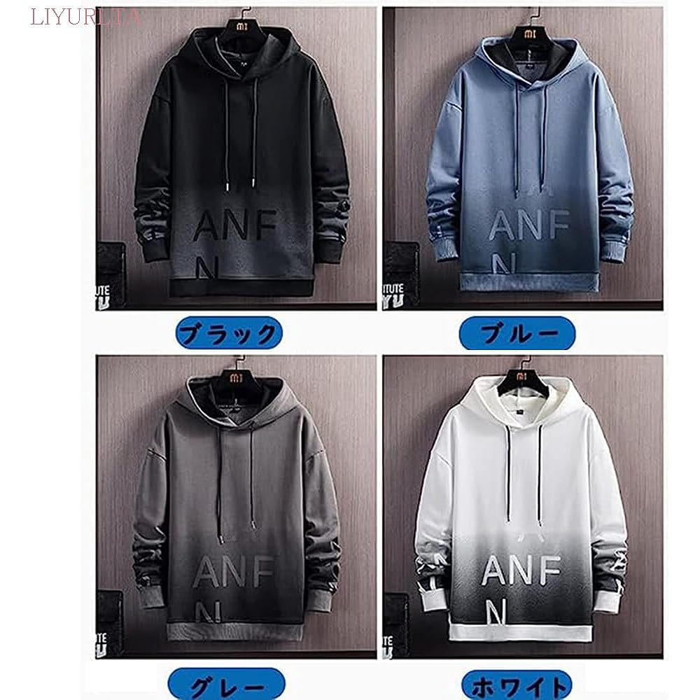 LIYURLTA Men's Hoodie, Long Sleeve, Spring Clothes, Autumn Clothes, Loose, Gradient, Pullover, Sweatshirt, Hooded, Sweatshirt, Stylish, Popular, Street Tops, Spring, Autumn, Winter LIY40