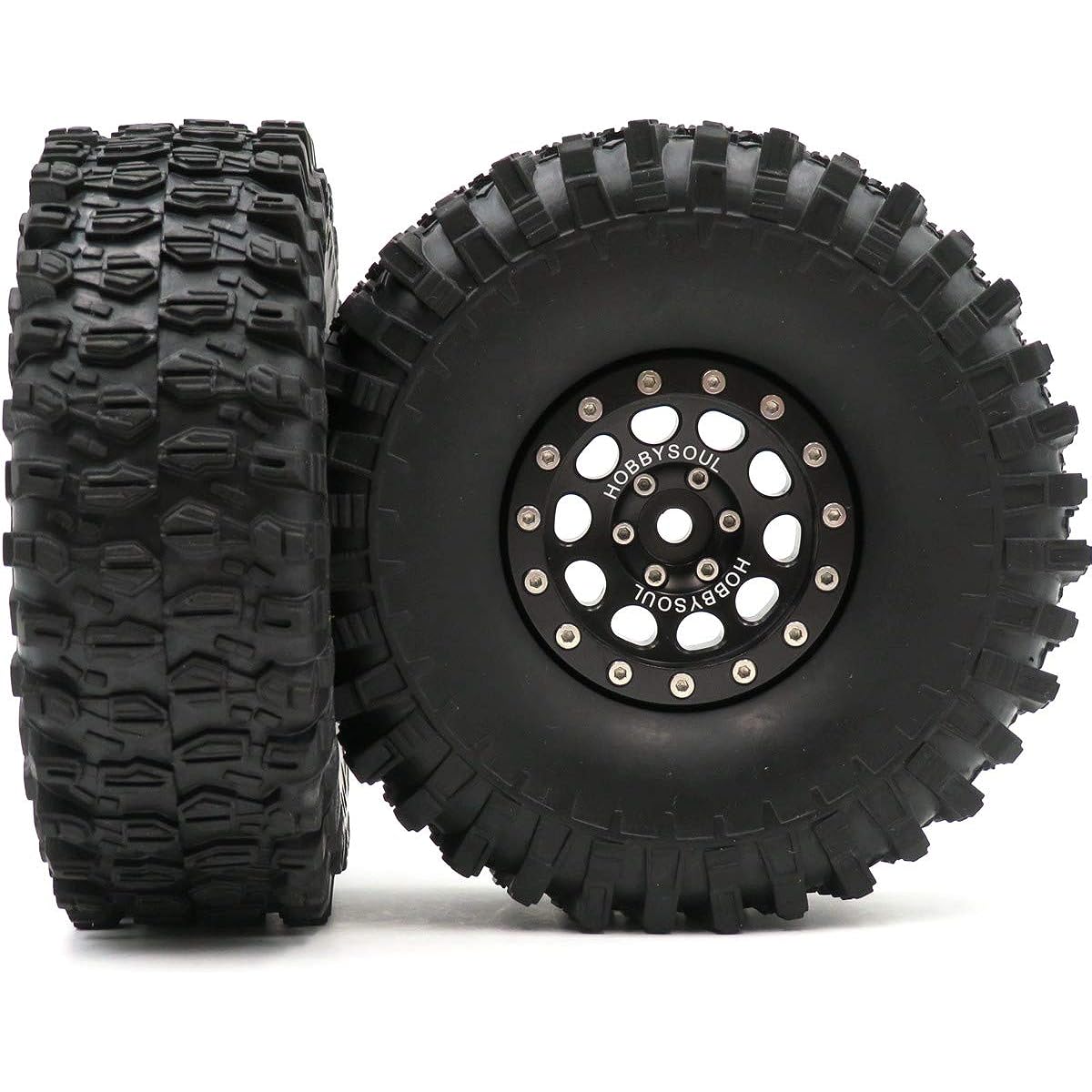 4pcs RC 1.9 Super Swamper Crawler Tires Height 120mm & Aluminum 1.9 Beadlock Wheel Rim Hex 12mm