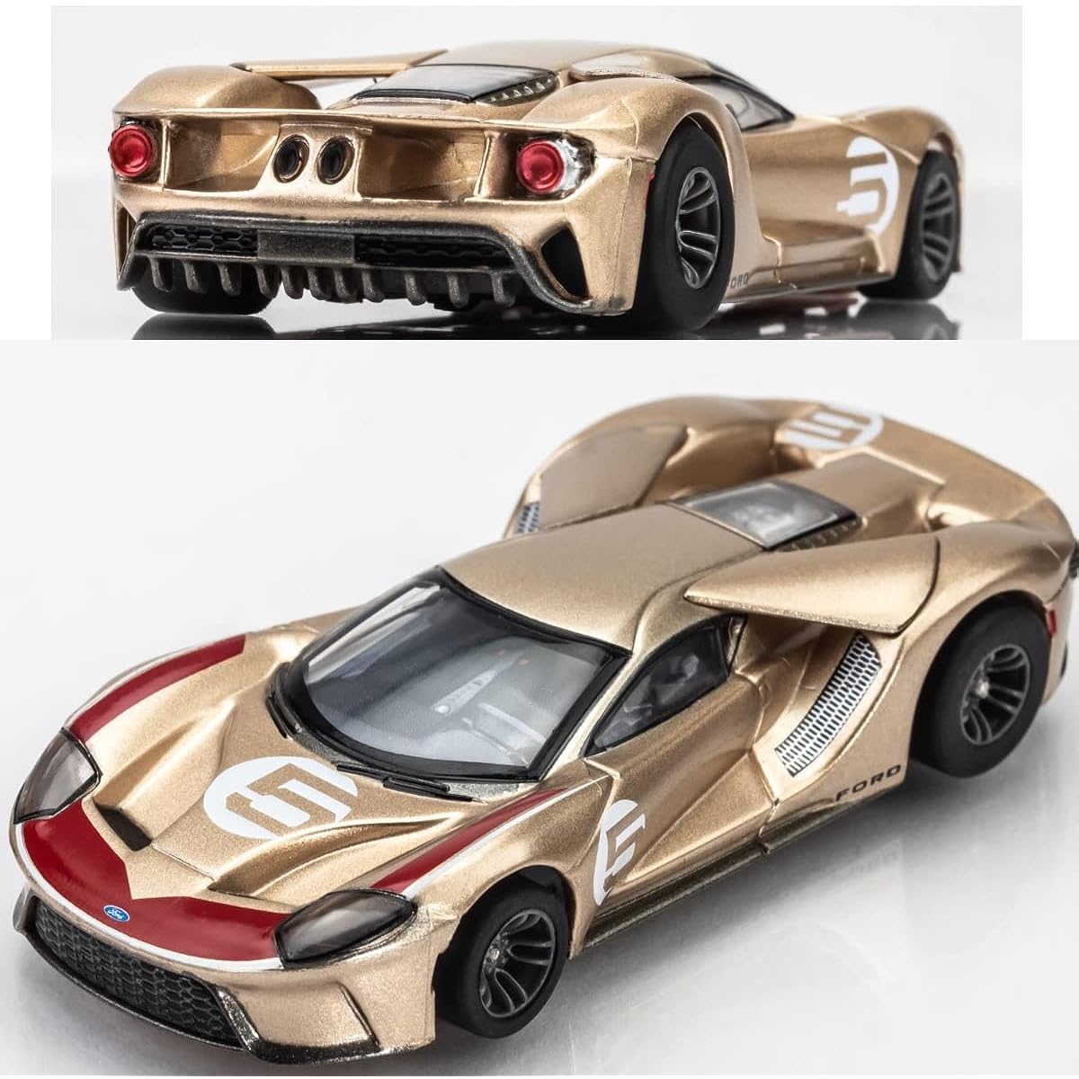 AFX/Racemasters Ford GT Heritage #5 Gold AFX22061 HO Slot Racing Car