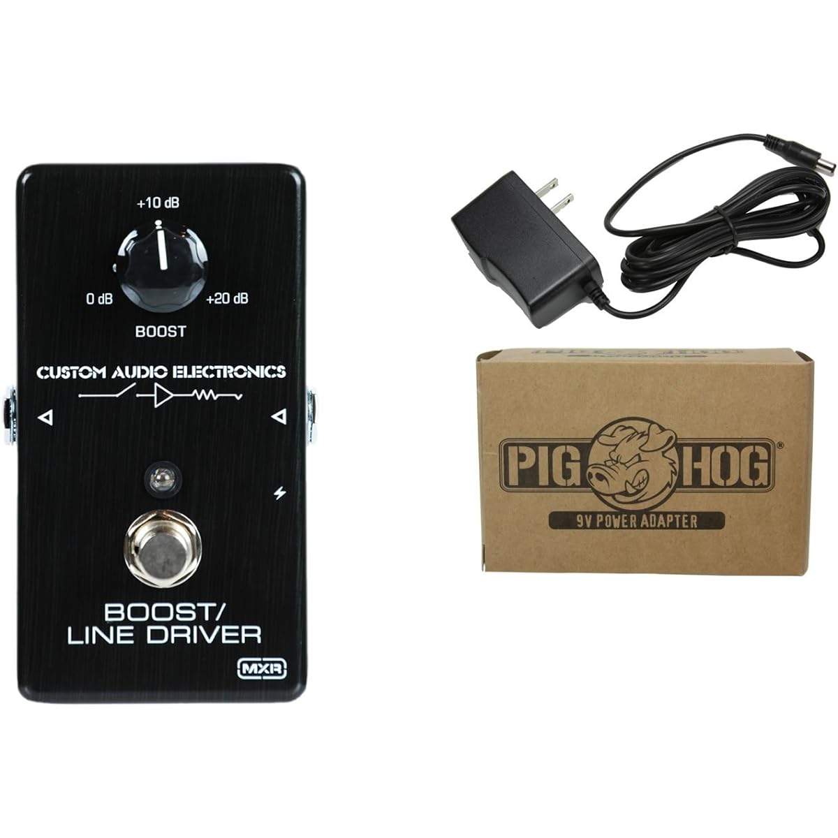 MXR MC401 Custom Audio Electronics Boost/Line Driver Power Bundle with 1 Free Item Item: Pig Hog 9v Power Adapter